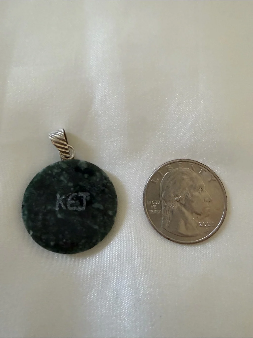 Jade pendant with Mayan Transcendence Nahual figure